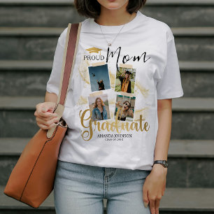 Guld Student Photo Collage Proud Mamma Studenten T Shirt