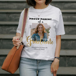 Guld Student Photo Proud Parent Studenten T Shirt