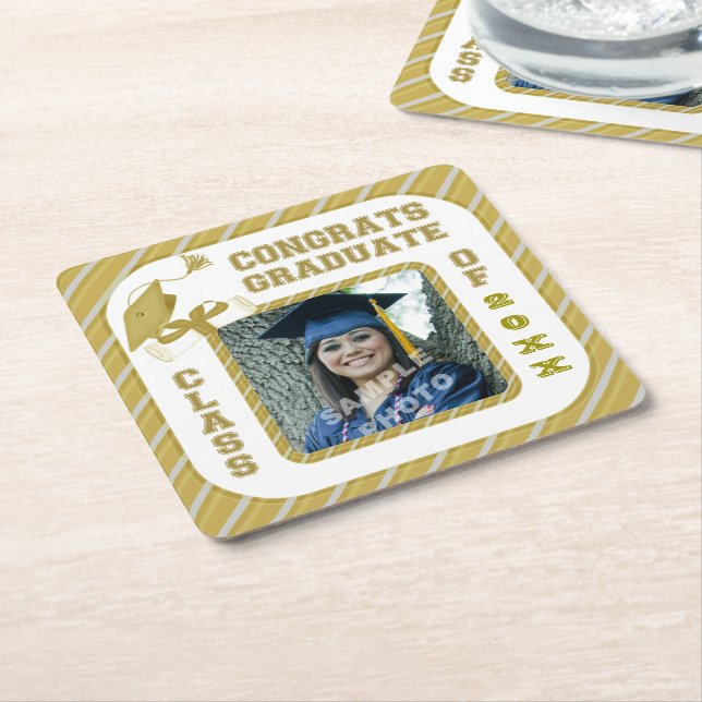 Guld Student-skolan i Party Underlägg (Vinklad)