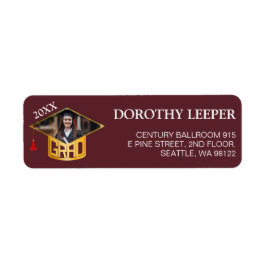 Guld Student typografi Returadress Etikett