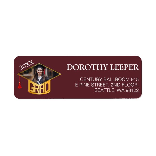 Guld Student typografi Returadress Etikett (Framsidan)