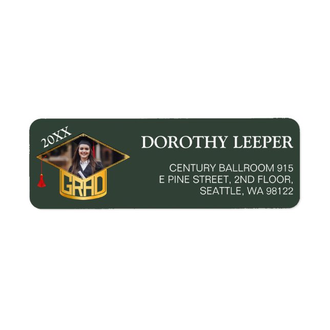 Guld Student typografi Returadress Etikett (Framsidan)