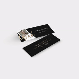 Guld Studenten-fotokort för Namn Mini Visitkort