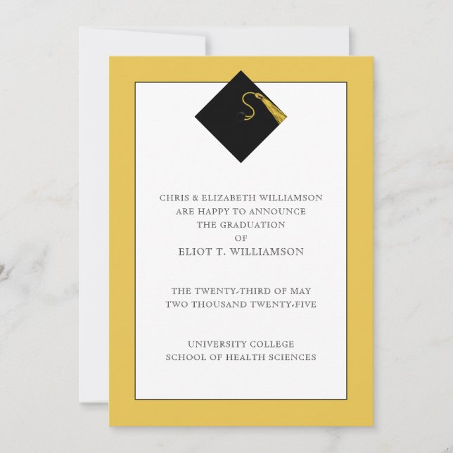 Guld Studenten meddelande Inbjudningar (Framsida)