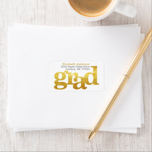 Guld studenten, modern, djärv typografi adress adressetikett
