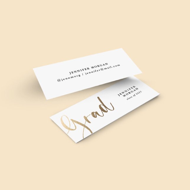 Guld Studenten Namn-kort för skript Mini Visitkort (Skapare uppladdad)