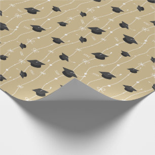 Guld Studentmössor och menyfliksområdet Presentpapper