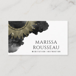 Guld Sunburst Celestial Jewelry Designer Business Visitkort