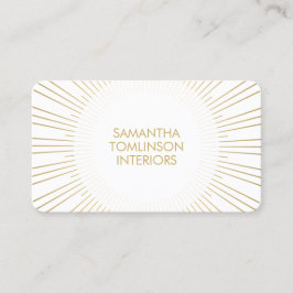 Guld Sunburst on White II Insida Designer Visitkort