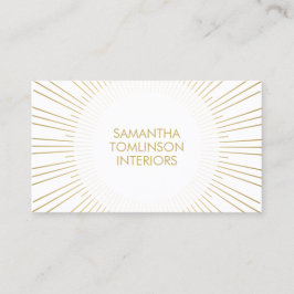 Guld Sunburst on White Insida Designer Visitkort
