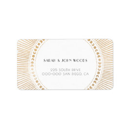Guld sunburst ram art deco helgdag adress adressetikett