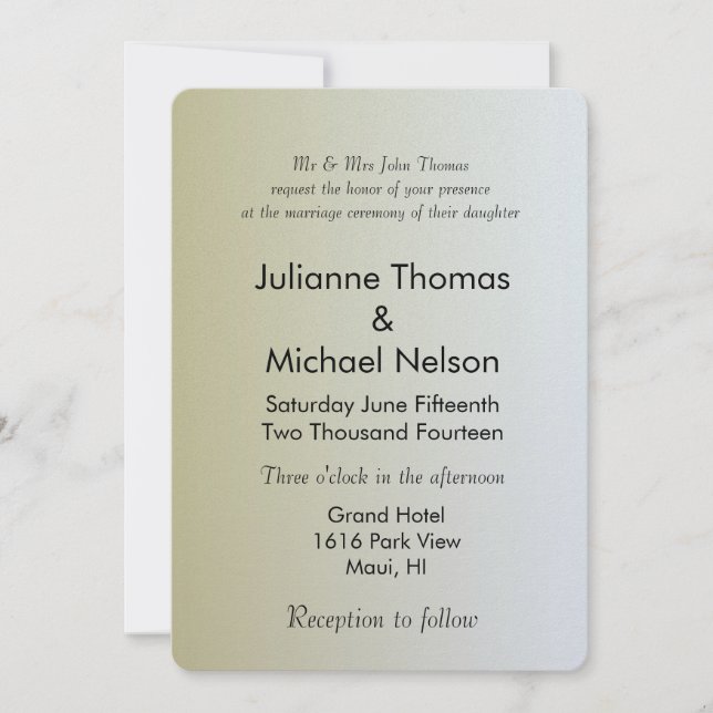 Guld Sunrise Inbjudningar (Framsida)