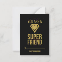 Guld superhjälte Friend Classroom Valentine Card