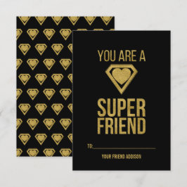 Guld superhjälte Friend Classroom Valentine Card Inbjudningar
