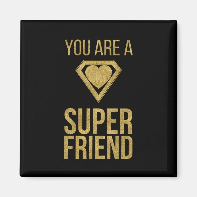 Guld superhjälte Friend Valentine Magnet (Framsidan)
