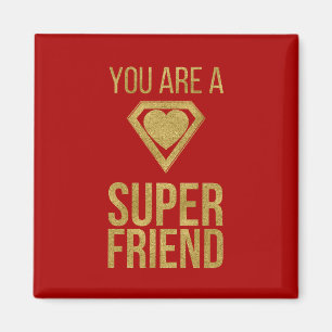 Guld superhjälte Friend Valentine Magnet Red