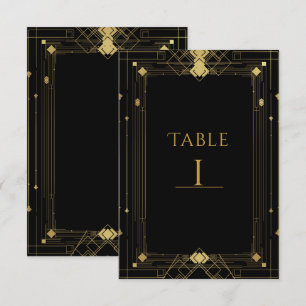Guld & Svart Art Deco Gatsby Rosande 20-tals Elega Inbjudningar