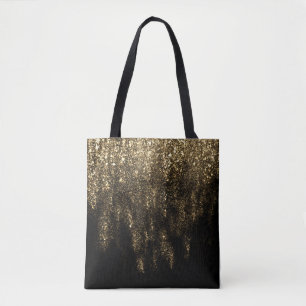 Guld Svart Blank Totebag Tygkasse