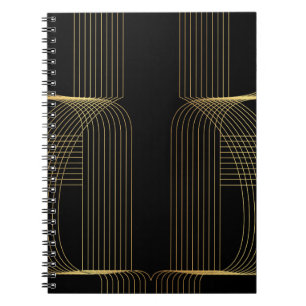 Guld, svart, elegant, coola, unik trendig anteckningsbok
