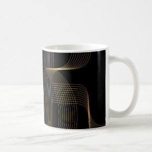 Guld, svart, elegant, coola, unik trendig kaffemugg