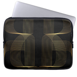 Guld, svart, elegant, coola, unik trendig laptop fodral