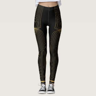 Guld, svart, elegant, coola, unik trendig leggings