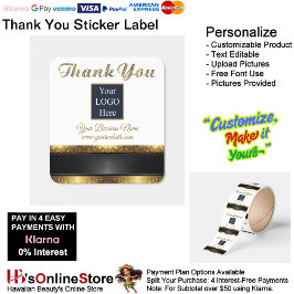 Guld Svart Elegant Logotyp Företag Affärsverksamhe Fyrkantigt Klistermärke