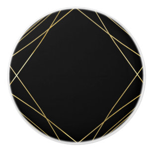 Guld & Svart Elegant Modern Geometrisk Glam Deco Knopp