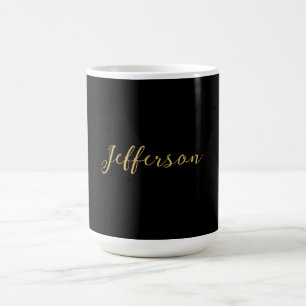 Guld svart färg elegant modern minimalistisk namn kaffemugg