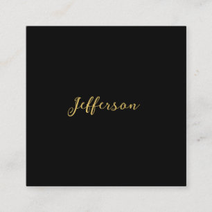 Guld svart färg elegant modern minimalistisk namn tilläggskort
