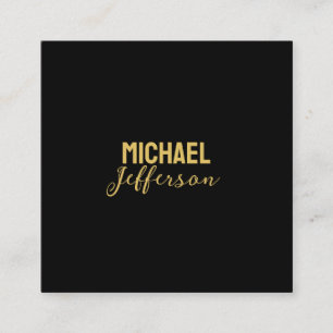 Guld svart färg elegant modern minimalistisk namn tilläggskort