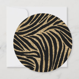 Guld svart Faux Glitter Zebra tryck Sweet sixteen Inbjudningar