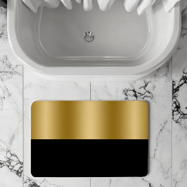 Guld & Svart Geometrisk Design Monogram Badrumsmatta