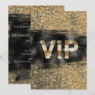 Guld & Svart Glam Chic Club VIP-partyinbjudningar Inbjudningar