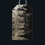 Guld & Svart Glam Tall Skoglig Bröllop Presentetikett<br><div class="desc">Guld & Svart Glam Tall Rustik Skogsbröllop Presentkort</div>