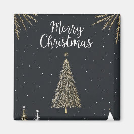 Guld & Svart God Jul Högtid Magnet