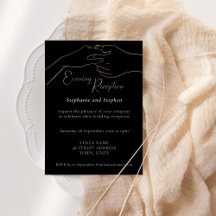 Guld Svart Håller Händer Bröllopsmottagning