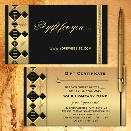 Guld Svart Högtider Presentkortsmall Rabattkort