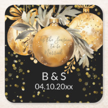 Guld Svart Jul Bröllop