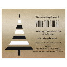 Guld & Svart Julgran Holiday Party Flyer