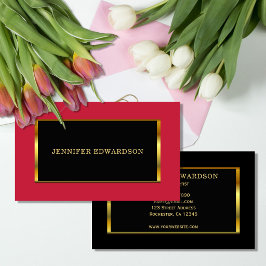 Guld svart kardinalröd elegant professionell visitkort