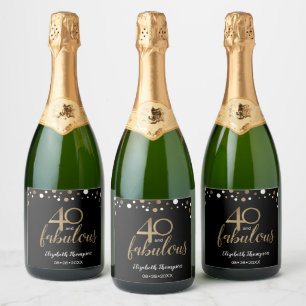 Guld svart Konfetti 40 och Fabulous Sparkling Vin