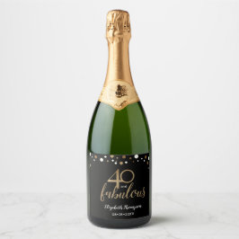 Guld svart Konfetti 40 och Fabulous Sparkling Vin