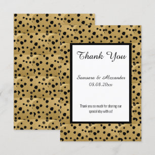 GULD SVART LEOPARD DESIGN TACKKORT INBJUDNINGAR