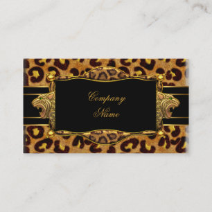 Guld Svart Leopard Guld Elegant Boutique 7 Visitkort