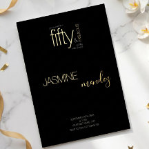 Guld Svart Lyx Elegant 50 & Fantastisk Födelsedag 