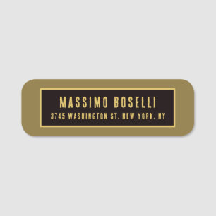 Guld & Svart Minimalistisk Professionell Modern Namnbricka