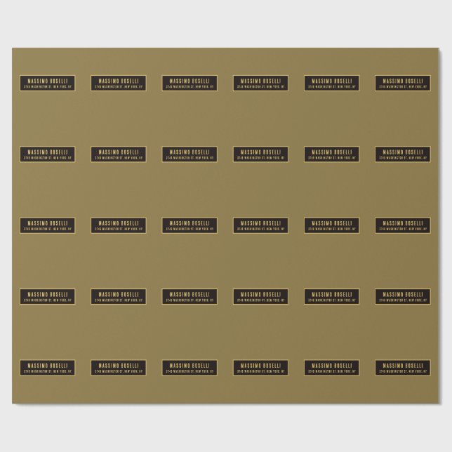 Guld & Svart Minimalistisk Professionell Modern Presentpapper (Platt)