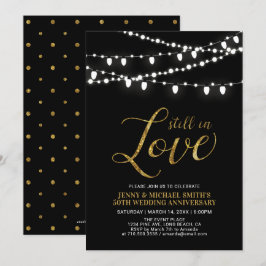 Guld & Svart | Modern 50-års bröllopsdag Inbjudningar