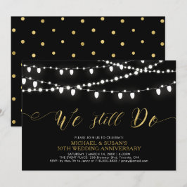 Guld & Svart | Modern 50-års bröllopsdag Inbjudningar